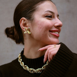 Elegante Blumen-Ohrringe aus 14K Gold